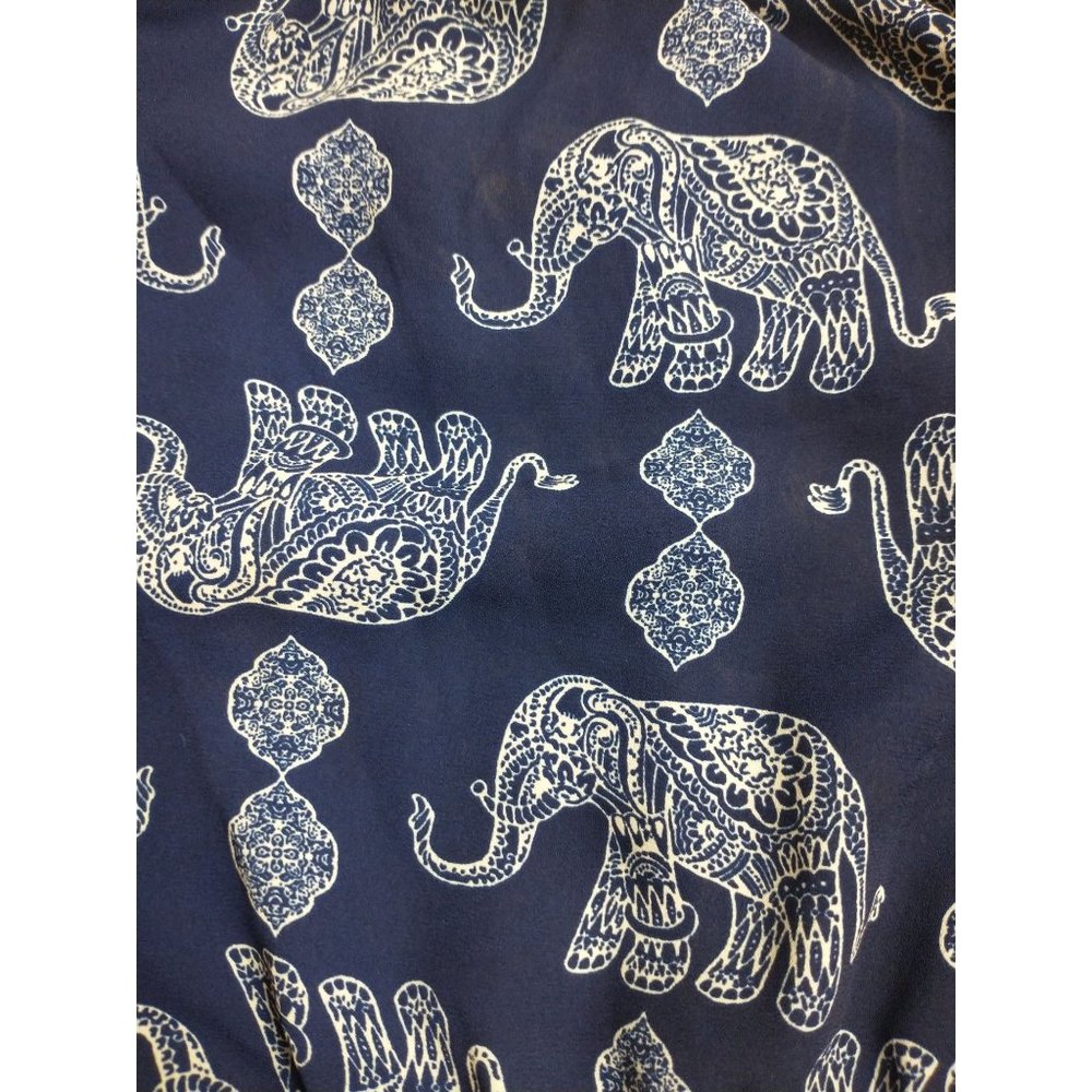 Jesse & J Blue White Elephant Shorts Romper Size Large - Picture 5 of 9